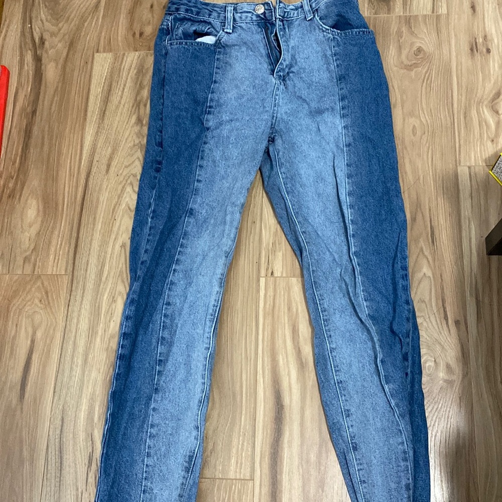 Small denim color block jeans